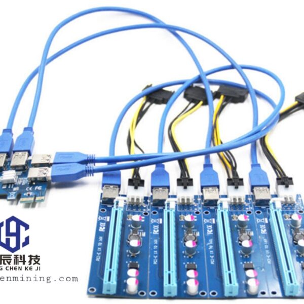 PCI-E 1 to 4 adapter card + 4 board combination set